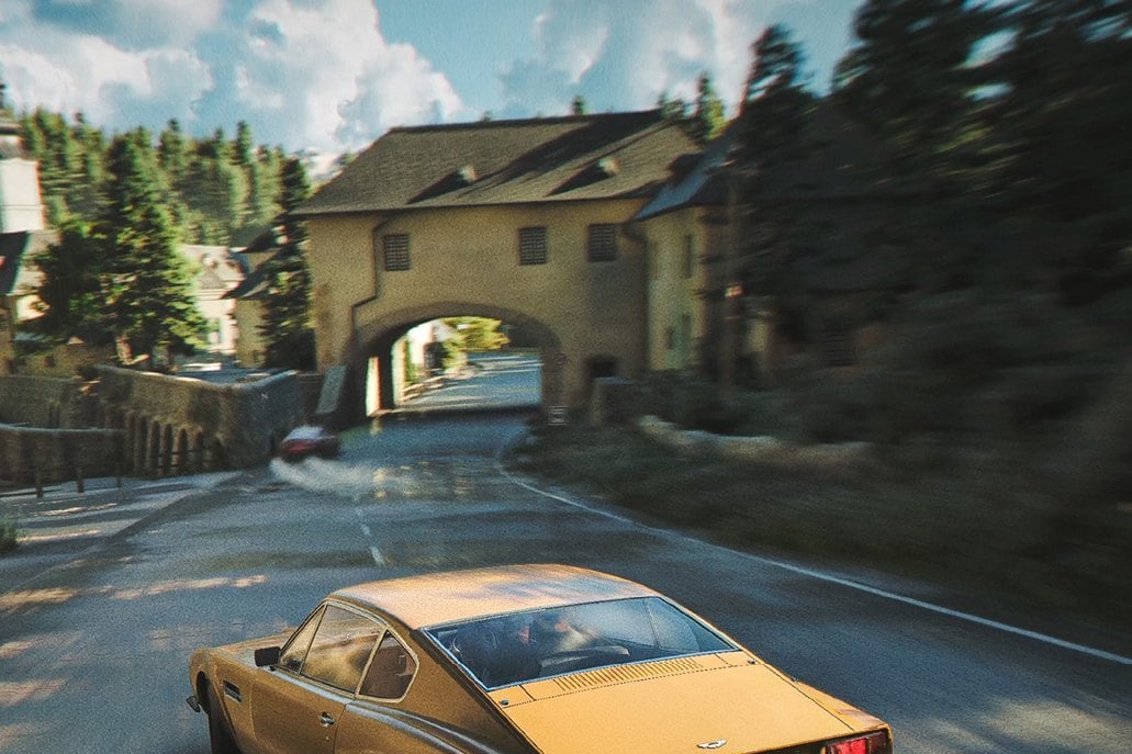 Une voiture de sport sur une route de montagne dans 007 First Light
