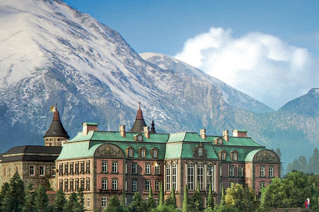 Un palace au pied des montagnes dans 007 First Light