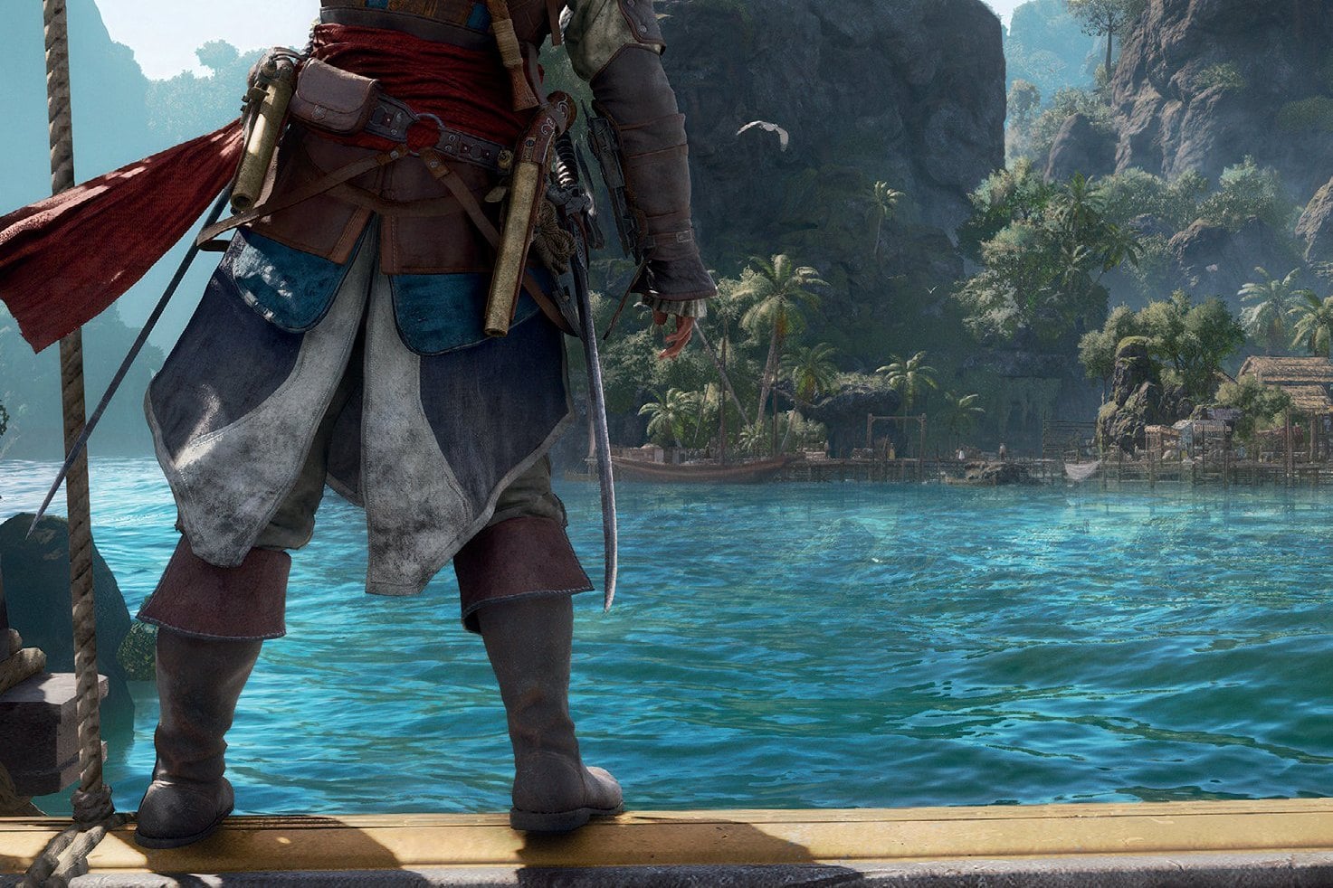 Edward Kenway face à la mer des Caraïbes
