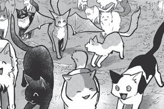 Planche du manga Cats and Dragon, une horde de chats