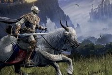 Un chevalier à cheval dans Elden Ring