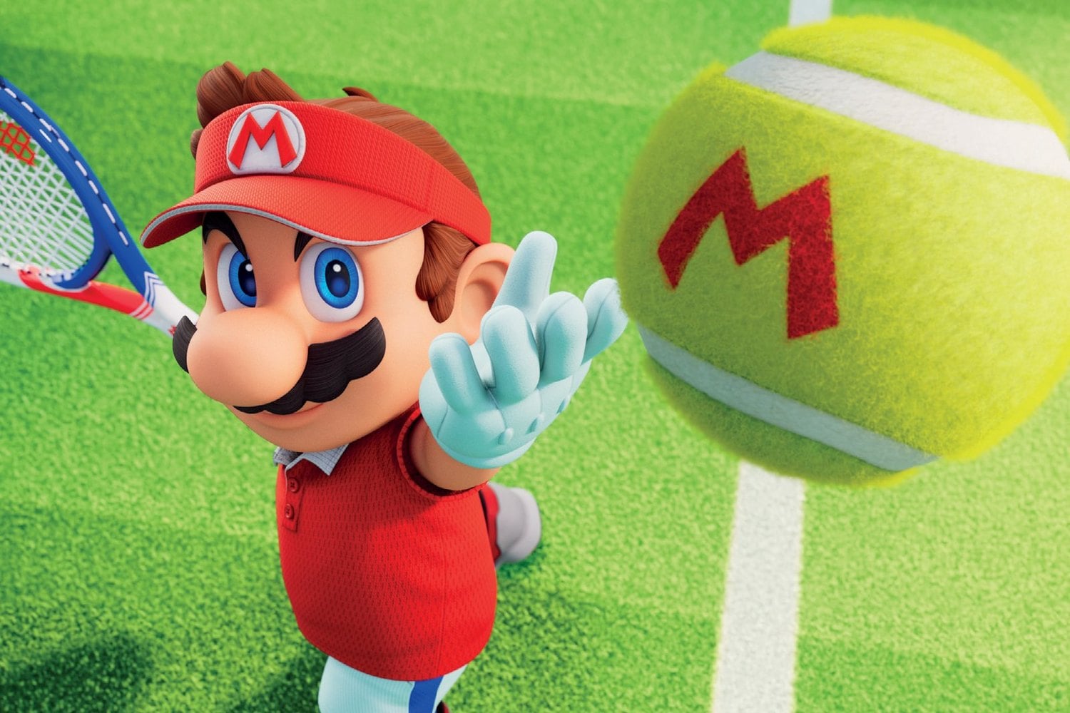 Mario raquette en main dans Mario Tennis Fever