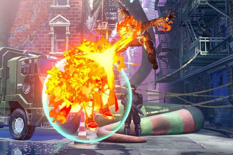 Combat enflammé dans une rue de New York, Marvel Tōkon