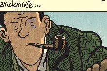 Case de la bande dessinée Nestor Burma dans l'île, le détective à la pipe