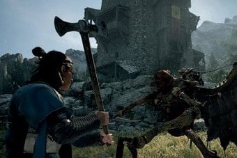 Combat à la hache dans The Blood of Dawnwalker