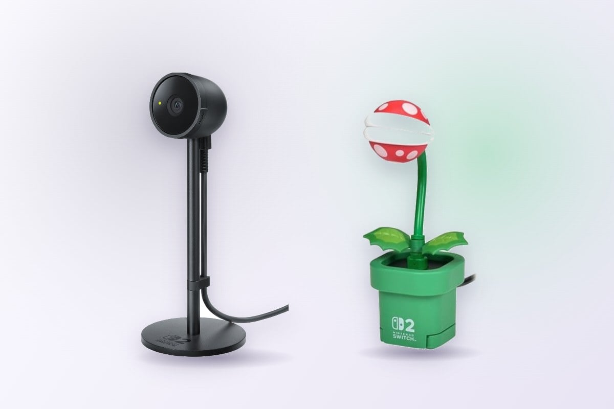 Caméra Nintendo Switch 2 et caméra Hori en forme de Plante Piranha