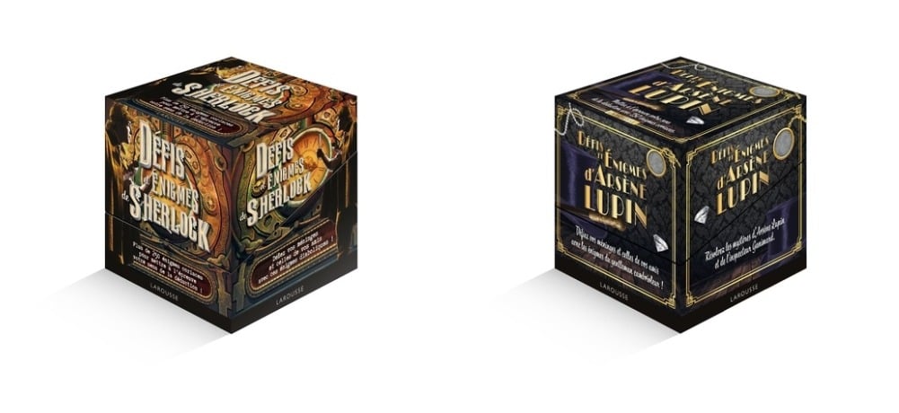 Les coffrets Défis et énigmes de Sherlock et Défis et énigmes d'Arsène Lupin de Larousse