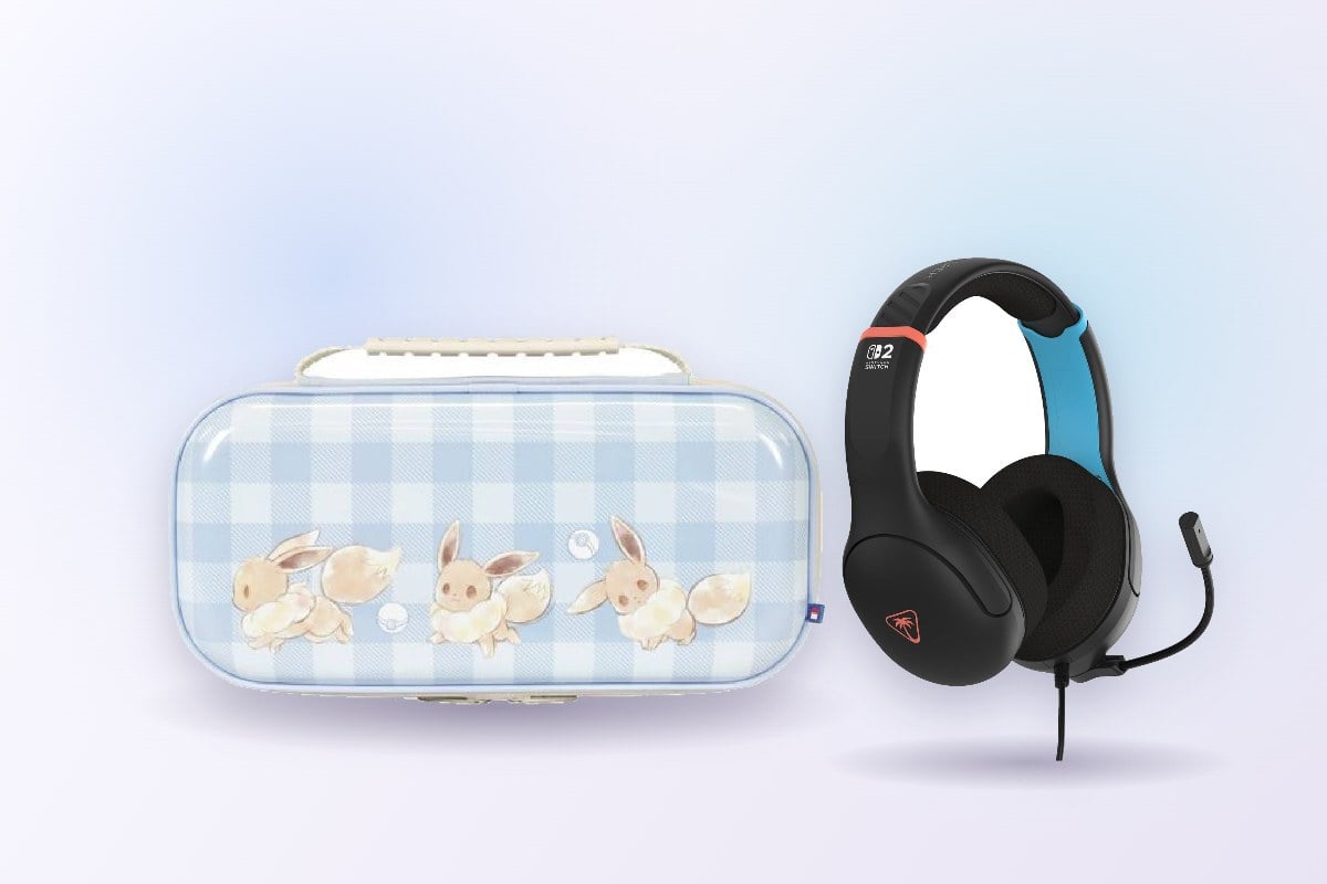Housse rigide Pokémon Évoli de Hori et casque filaire Turtle Beach Airlite Fit pour Switch 2