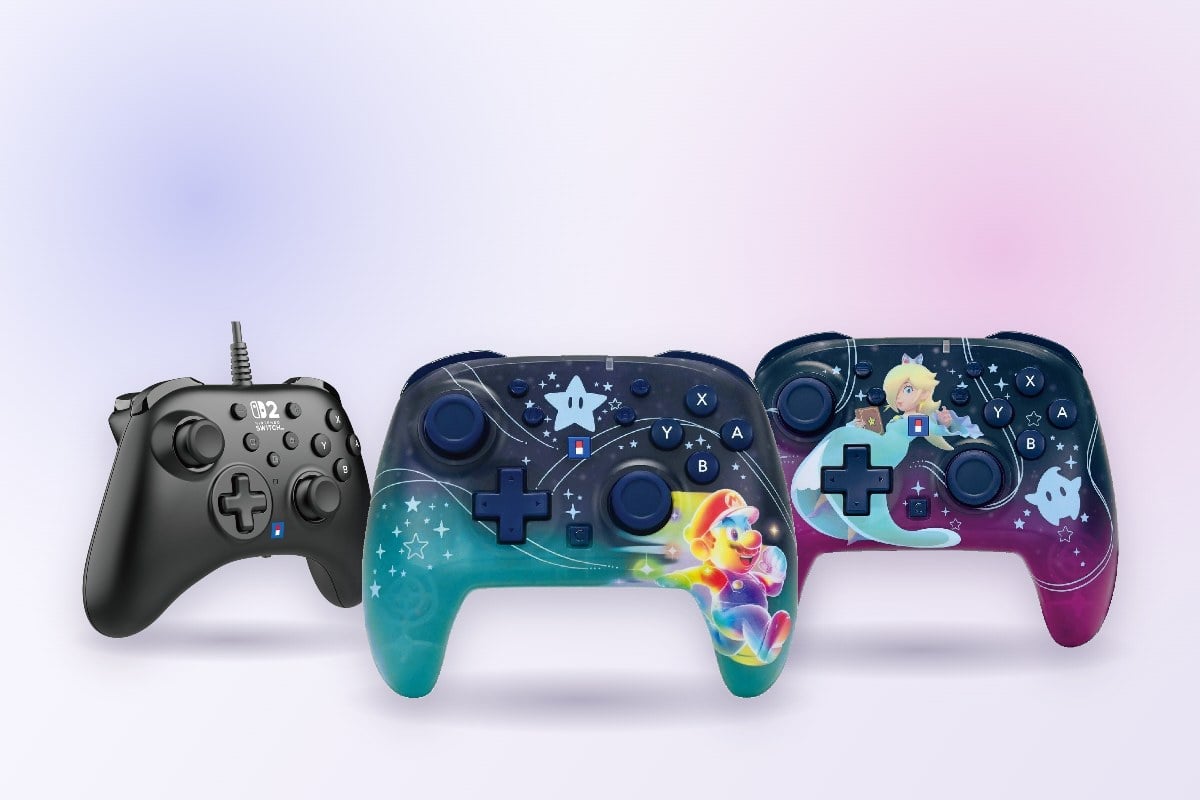 Manette filaire Horipad et manettes sans fil Hori Mario Galaxy et Harmonie pour Switch 2